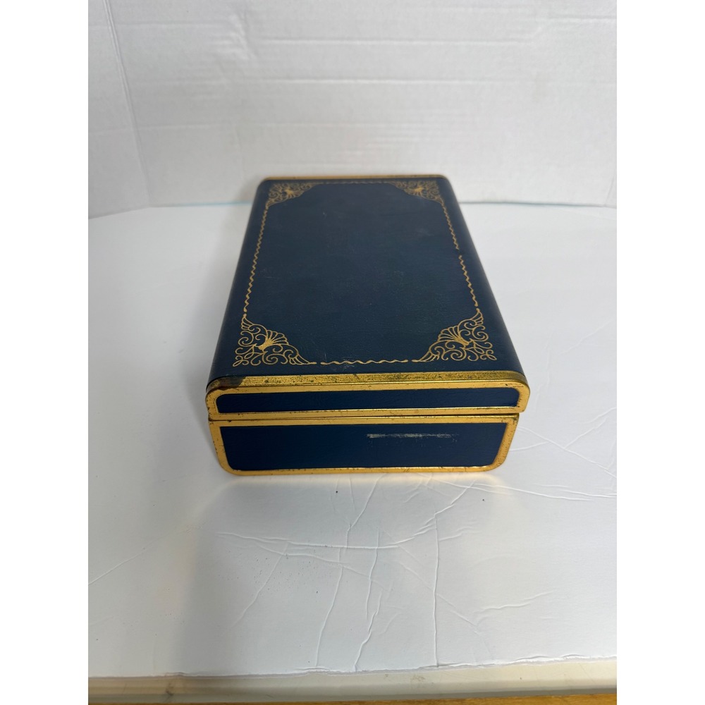 Vintage Farrington Jewelry Box Mid Century Blue Pink Velvet Two Tier 1950s 1960s - Picture 3 of 12